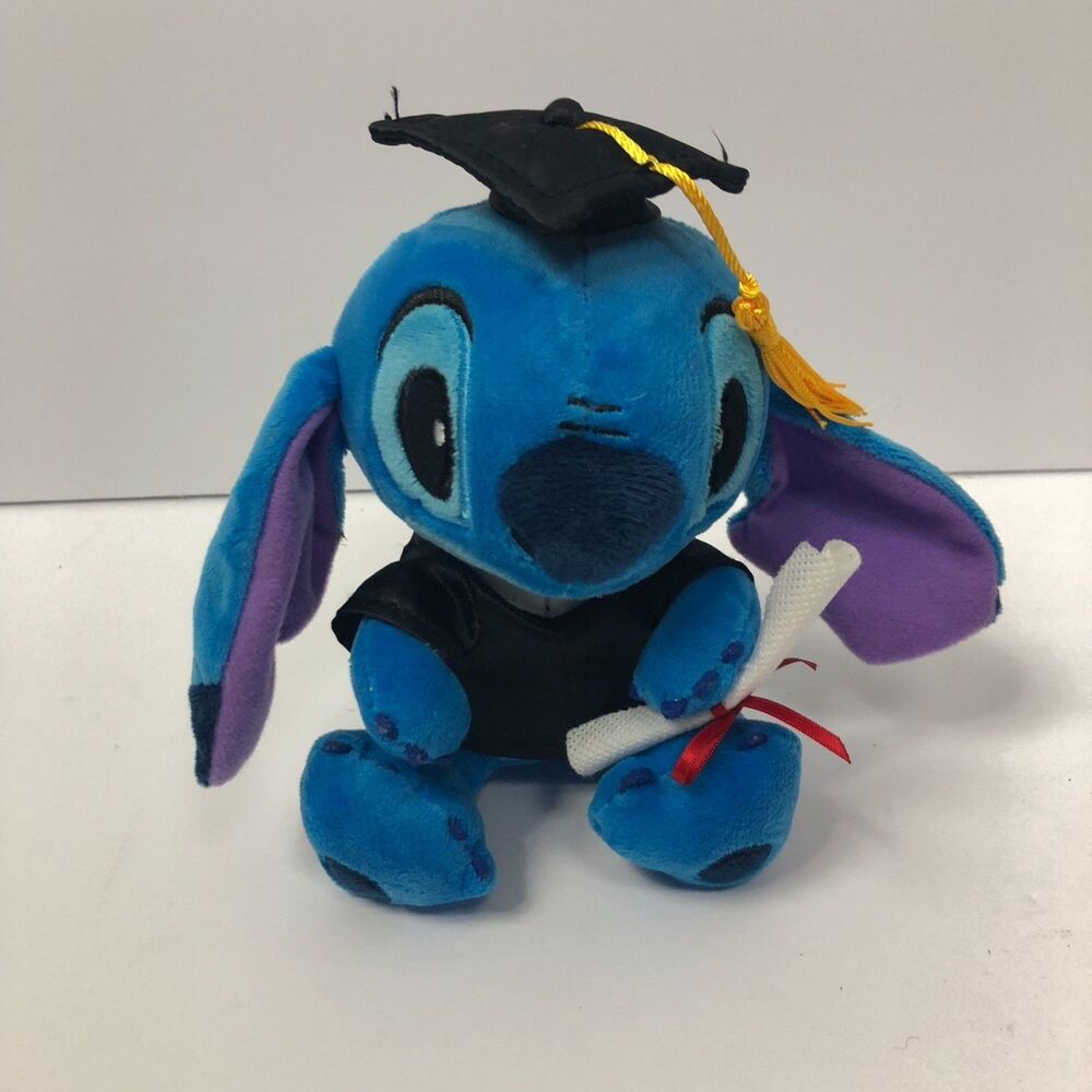 Disney STITCH Graduate Graduation Cap & Gown Diploma Small Plush Toy Stuffie